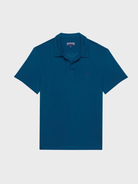 Men Tencel Polo Shirt Solid