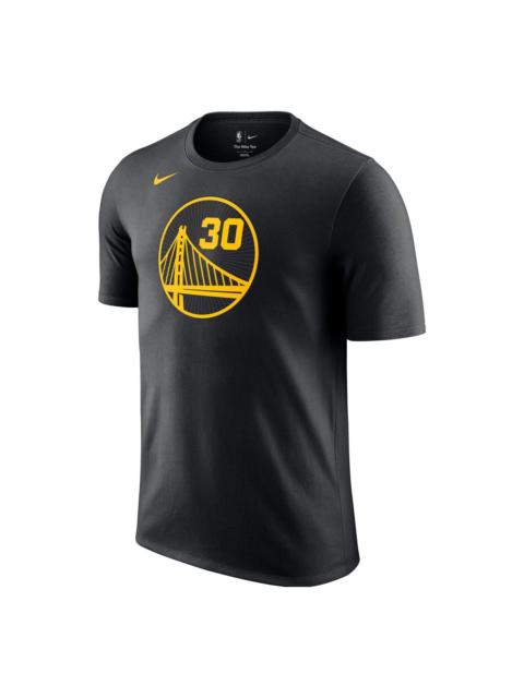 Men's Nike Golden State Warriors Curry Numeric Alphabet Pure Cotton Round Neck Pullover Short Sleeve