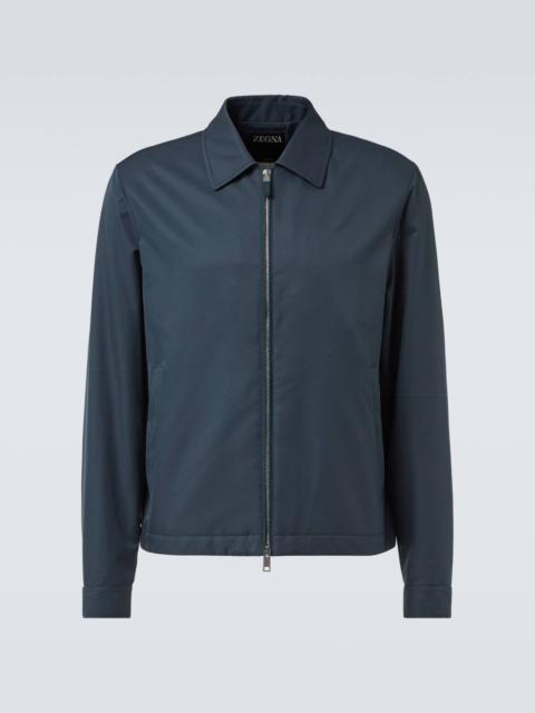 Leather-trimmed blouson