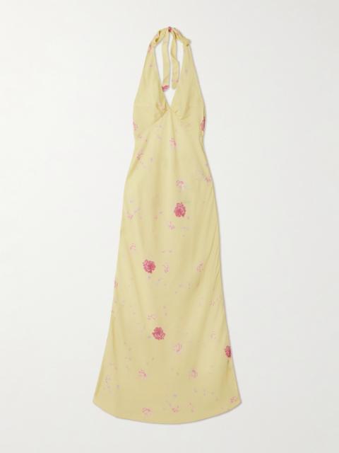 Soame Floral-print Crepe Halterneck Maxi Dress