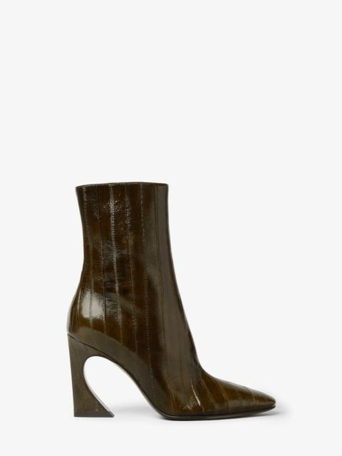 Fendi Arco Green hagfish leather ankle boots