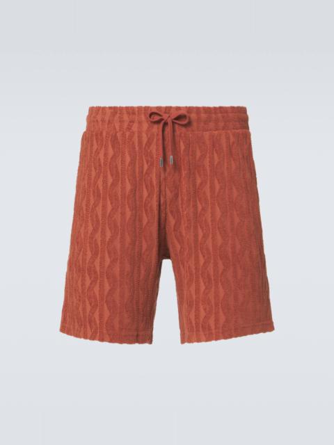 Augusto cotton terry jacquard shorts