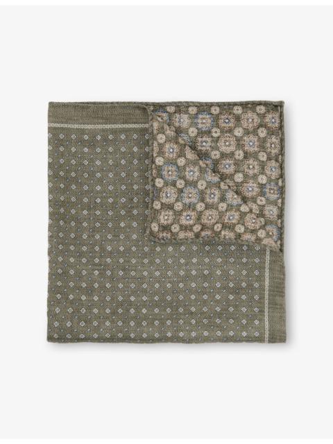 Pier Diamond-Print Silk Pocket Square