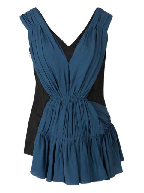 V-neck side-zip blouse