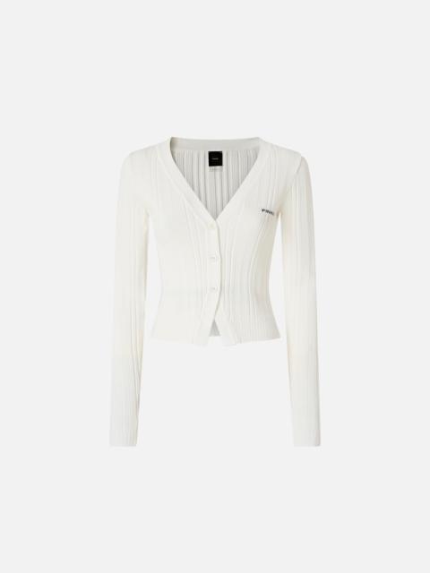 RIB-KNIT V-NECK CARDIGAN