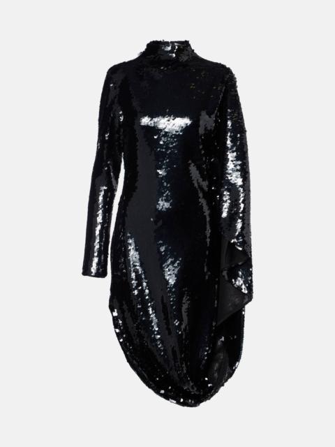 Draped sequined minidress