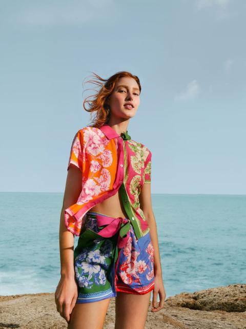 Mixed Scarves Floral Elegance Shirt