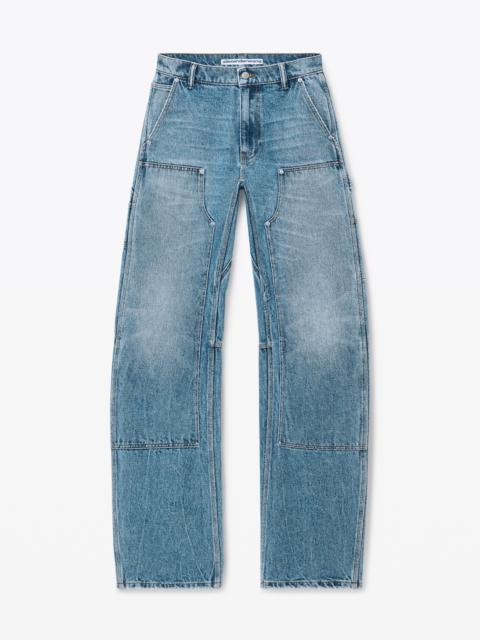 High-Waist Workwear Pant in Clear Bead Hotfix