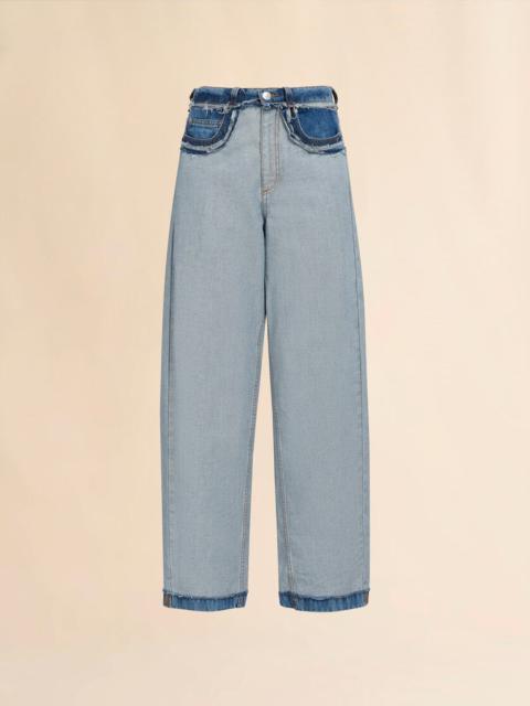 BLUE INSIDE-OUT DENIM CARROT-FIT JEANS
