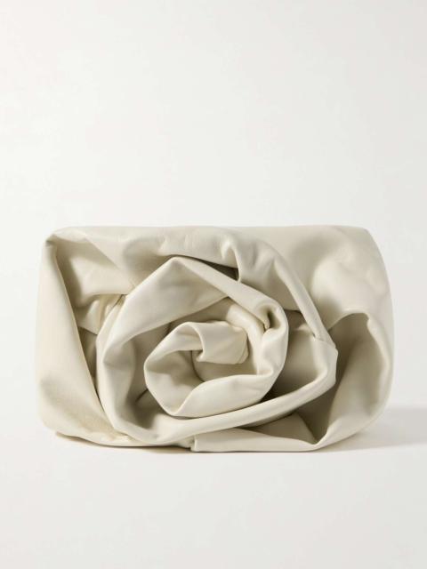 Gathered leather clutch