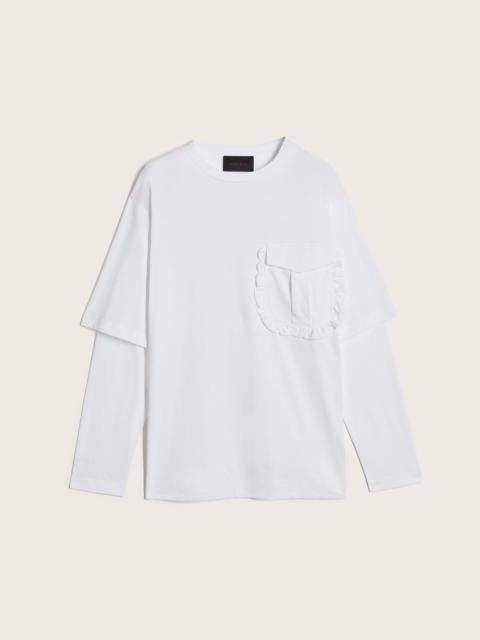 Layered Ruffle Pocket Long Sleeve T-Shirt