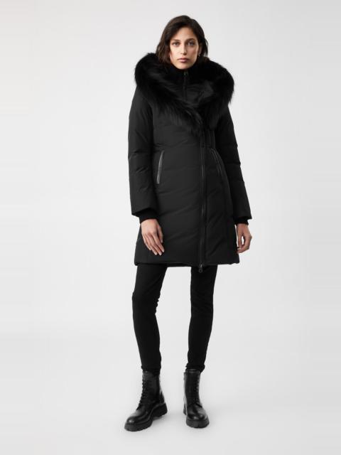 KAY down coat with signature silverfox fur collar