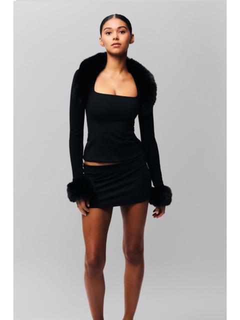 FAUX FUR KNIT BOLERO