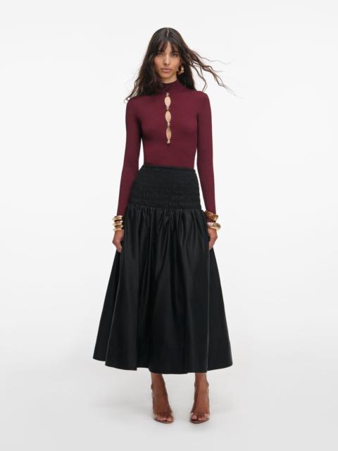 Burgundy Keyhole Knit Top