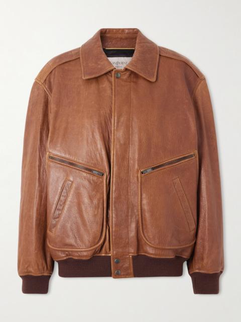 Leather Bomber Jacket