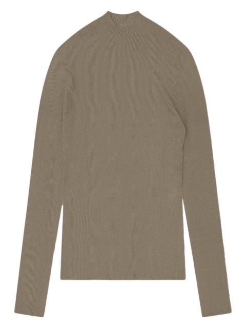 ribbed high-neck sweater