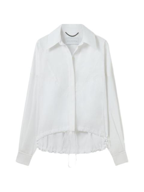 drawstring-hem long-sleeve shirt