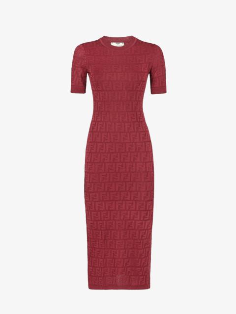 Burgundy viscose and cotton dress