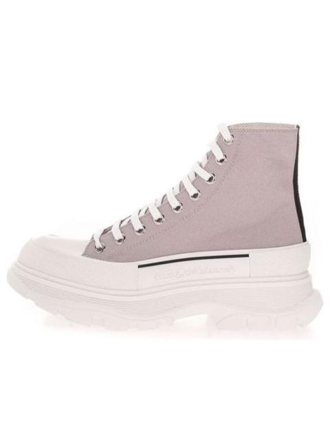 Alexander McQueen Canvas Tread Slick High Top Sneakers 'Grey White' 604254W4MV21331