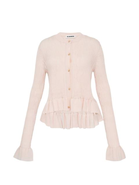 ruffled-hem cardigan