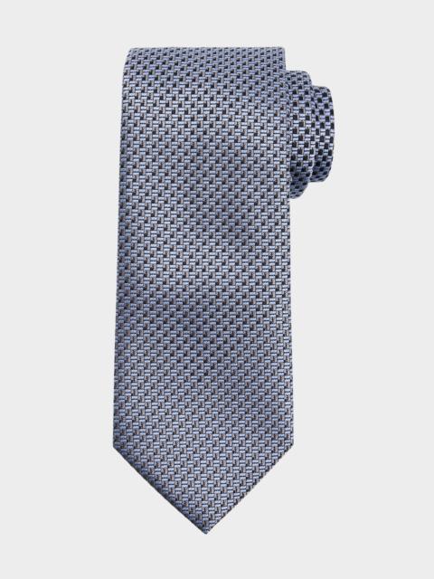 Men's Staggered Box Silk Tie
