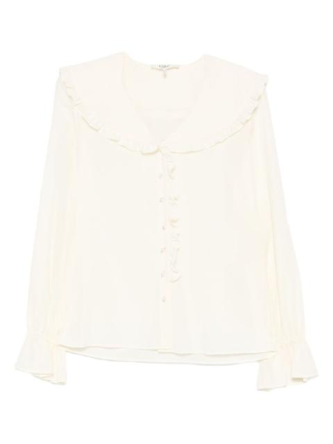 ruffled-collar blouse