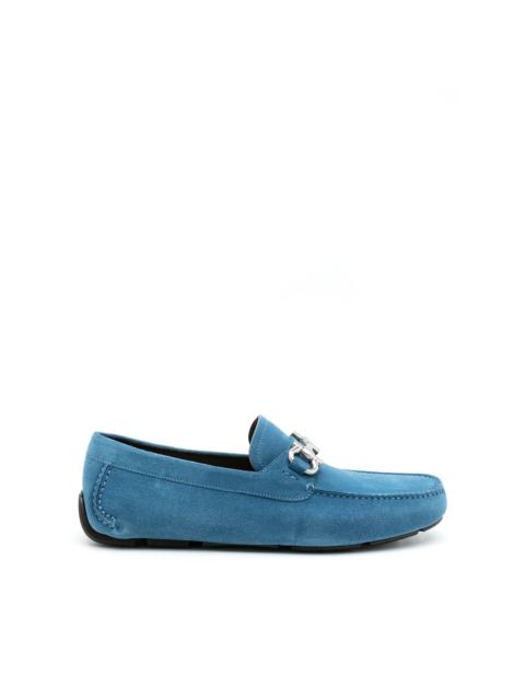 Gancini suede driving loafers