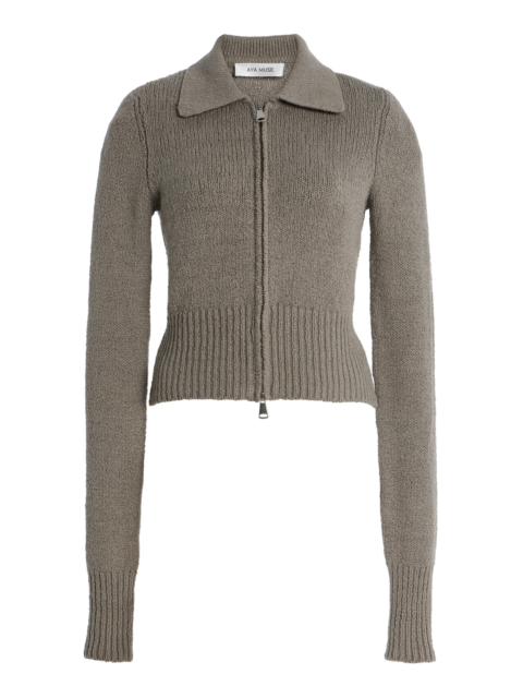 Ivy Knit Cotton Cardigan grey