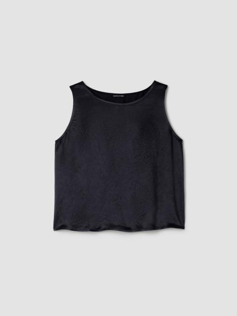 Textured Satin Ballet Neck Tank