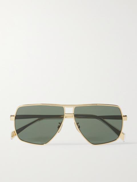 Oversized Aviator-style Gold-tone Sunglasses