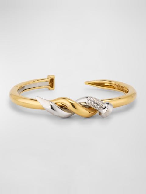 Polished Two Tone Twisted Nail Cuff