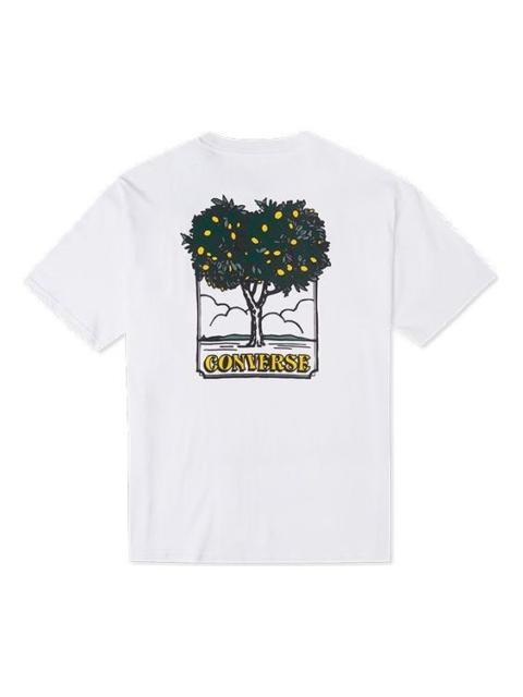 Men's Converse Cartoon Printing Loose Sports Round Neck Short Sleeve White 10022047-A02