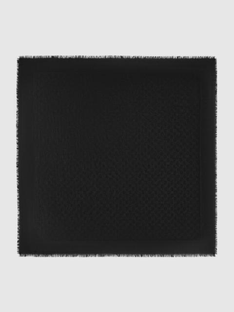 GG wool and silk jacquard shawl