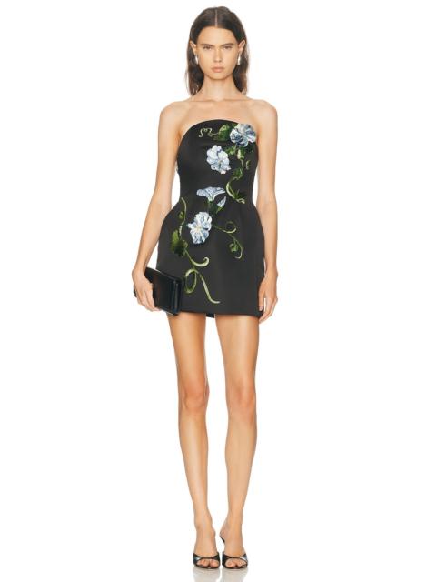 Zaria Applique Floral Bustier Mini Dress in Vine Print