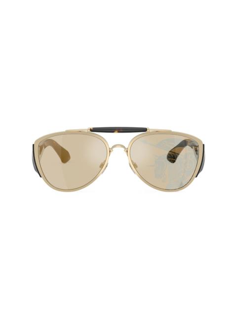 tortoise-shell pilot frame sunglasses