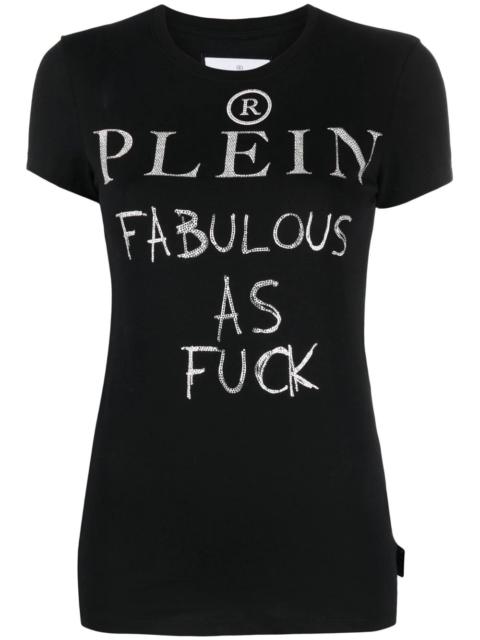 Sexy Pure rhinestone-embellished T-shirt