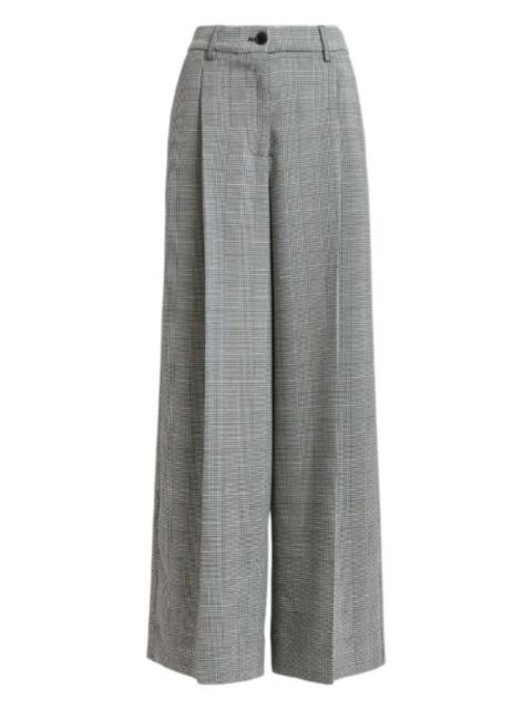 check-pattern trousers