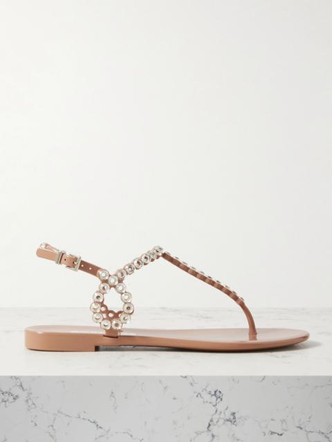 Almost Bare crystal-embellished PVC sandals Baby pink
