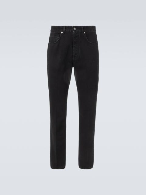 Mid-rise straight jeans