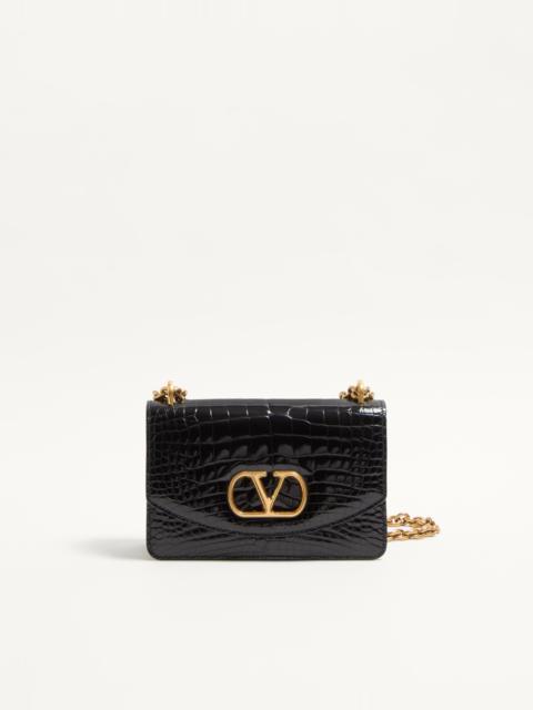 VALENTINO GARAVANI VAIN SMALL SHOULDER BAG IN CROCODILE LEATHER
