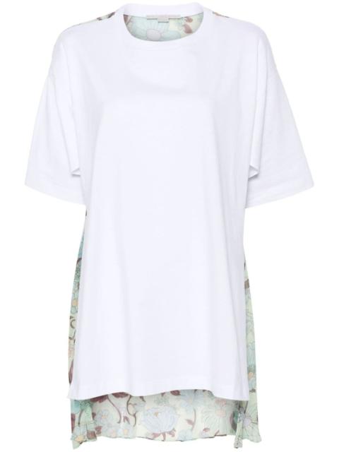 floral-print panel T-shirt