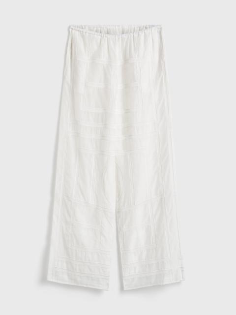 Monogram crochet pj bottoms white