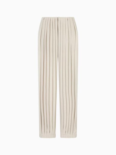ASV PLEATED TRIPLE SILK GEORGETTE TROUSERS