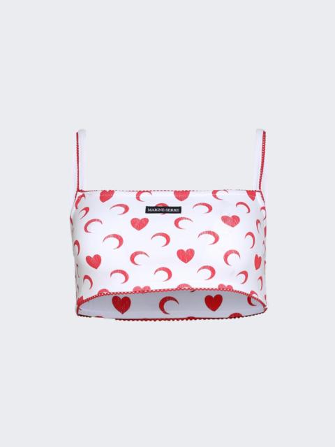 Moon Heart Bra White And Red