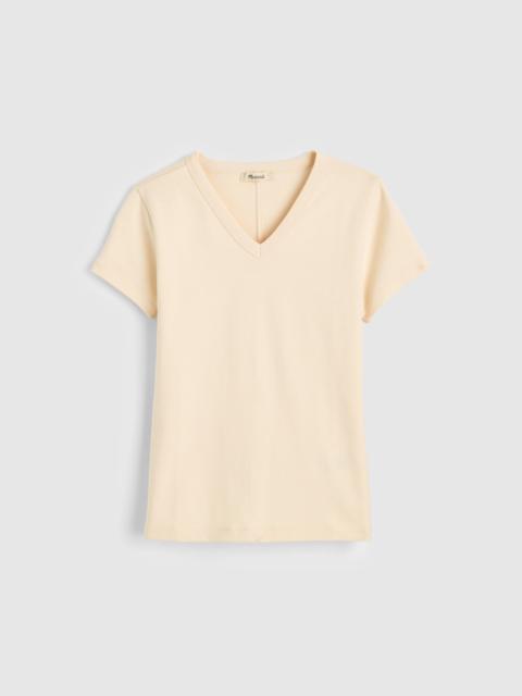 The '90s V-Neck Baby Tee in Compact Cotton