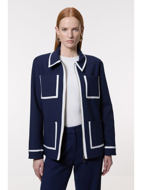 Compact Stretch Tipped Pocketed Tailored Jacket