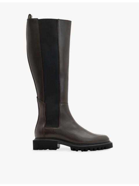 Maeve slip-on flat leather knee-high boots