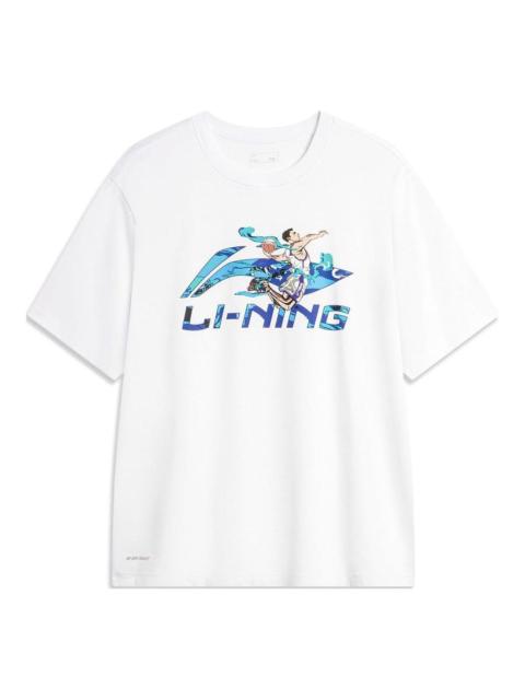 Li-Ning Hoops Comics Graphic T-shirt 'White' AHSU673-4