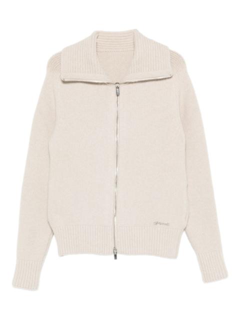 zip-collar cardigan