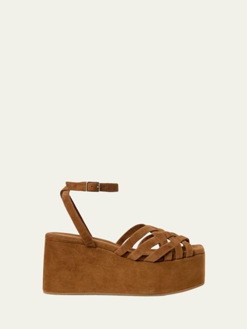 80mm Channing Suede Platform Sandals